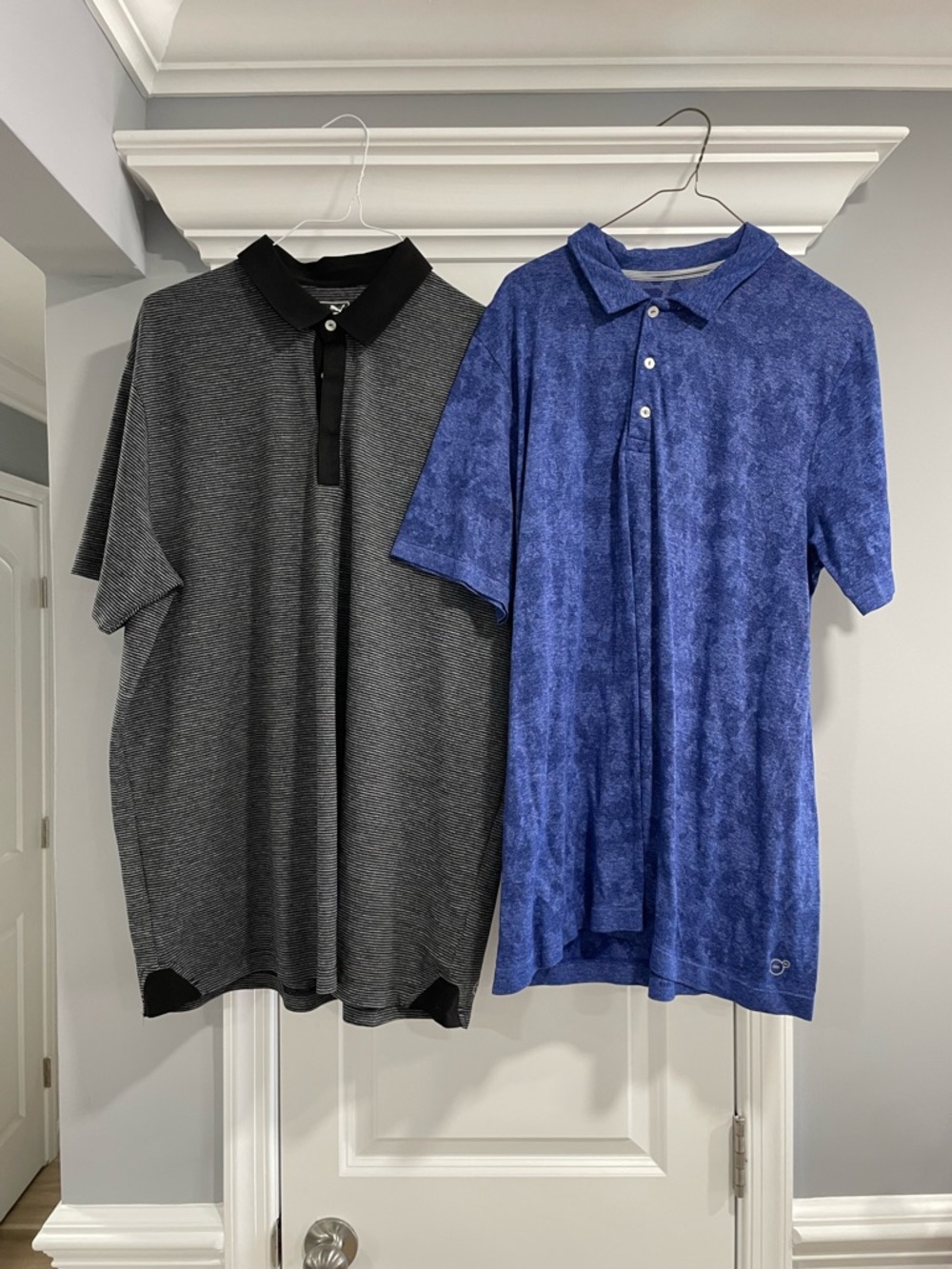 Puma Men's Polo Shirt - Blue and Charcoal